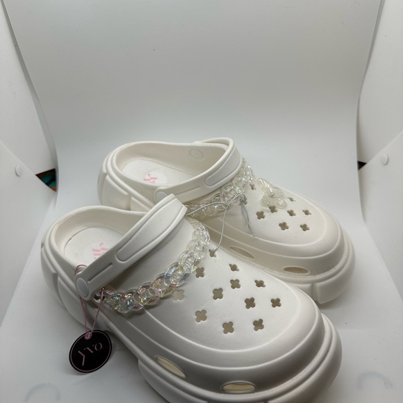 Women's White Sandals with Butterfly Charm - Picture 3 of 6